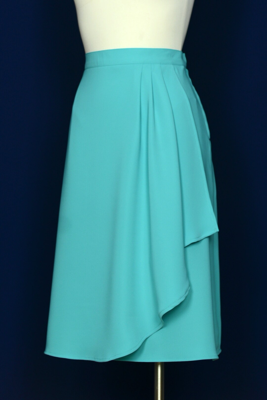 40s Vintage Style Wrap Skirt in Aqua Blue, Size US 6 Etsy