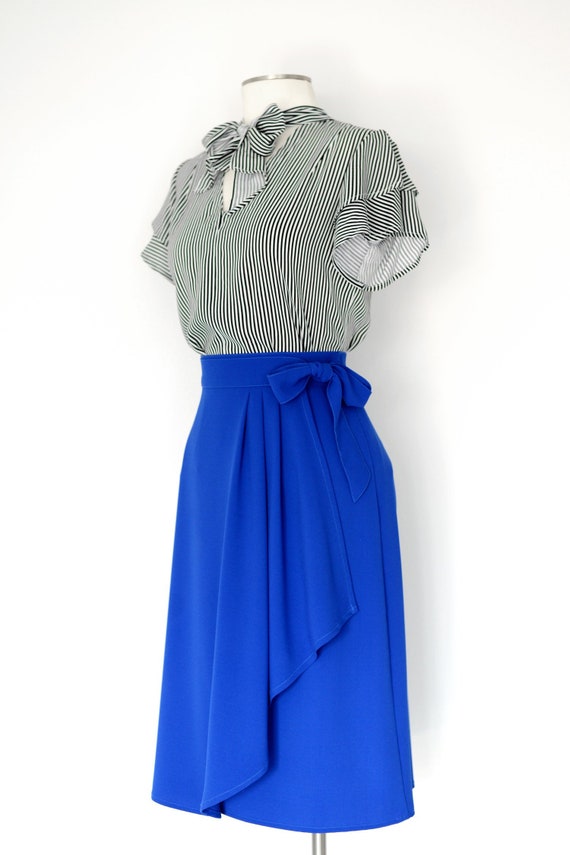 royal blue wrap skirt