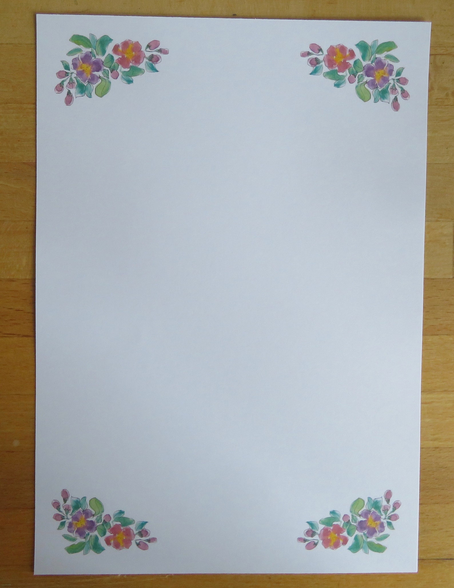 A5 Quality Original Writing Paper Set Flower Posy 10 Sheets Etsy
