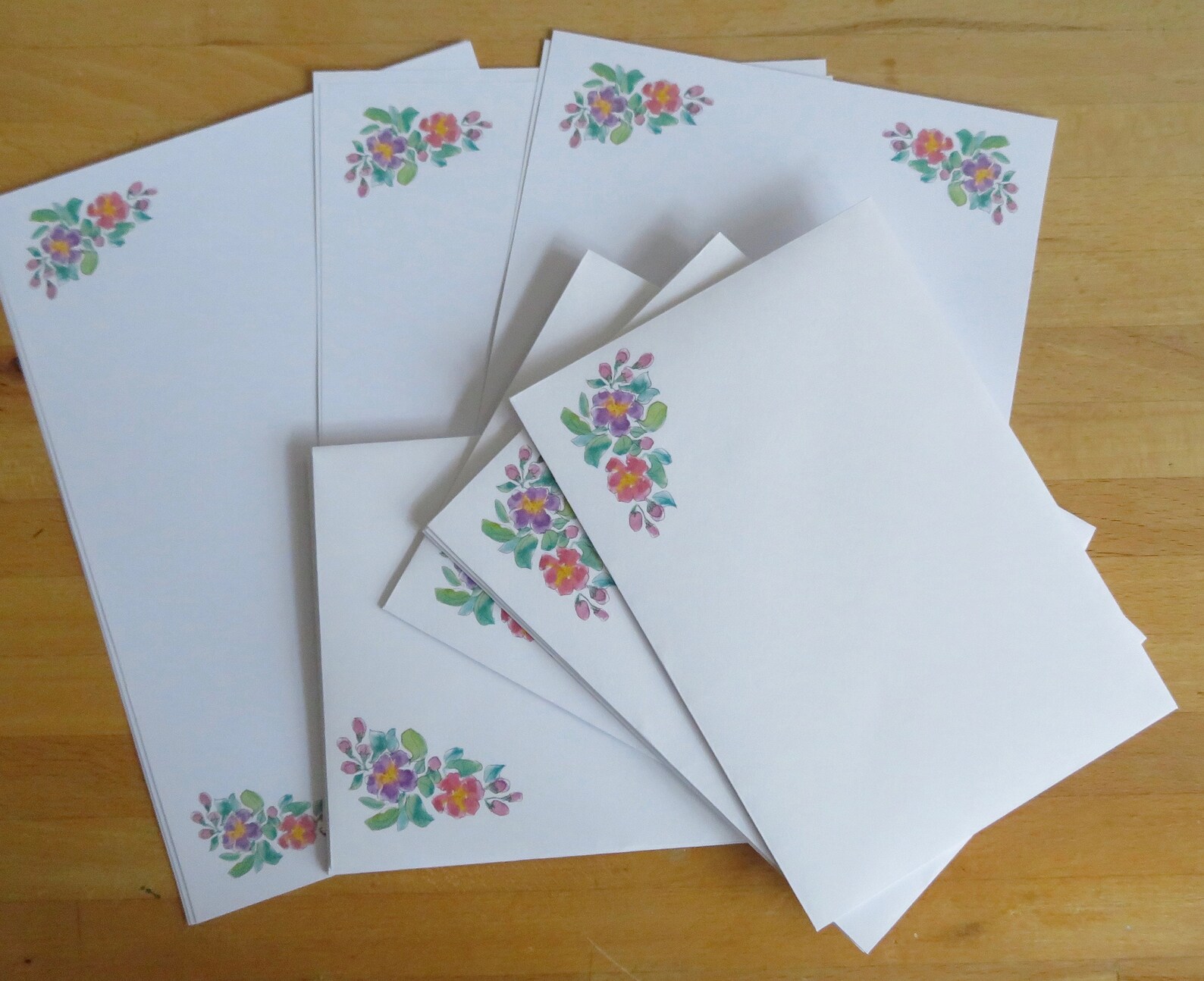 A5 Quality Original Writing Paper Set Flower Posy 10 Sheets Etsy