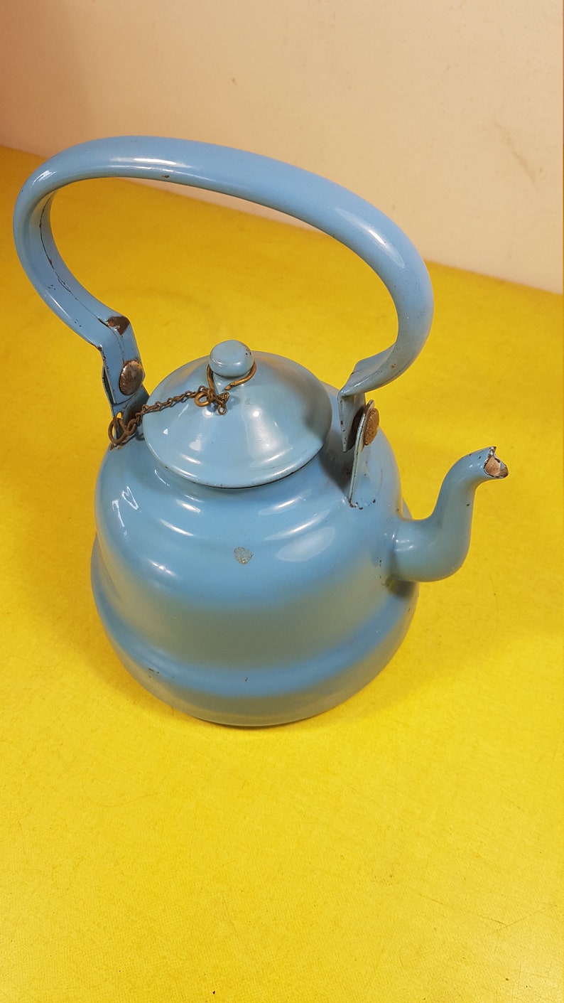 Vintage enamel teapot made in Yugoslavia Etsy