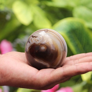 Stunning 60MM Brown Lace Agate Sphere Healing Power Metaphysical Home Decorative Sphere Ball