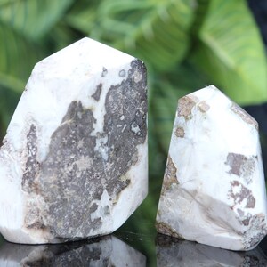 Set of 2 Piece Natural Shimmery Scolecite Point Tower | Healing Crystal | Rekki Meditation Natural Tower