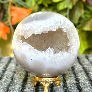 8CM Natural Blue Druzy Lace Agate Sphere Crystal Aura Metaphysical Meditation Healing Power Chakra Stone Sphere Ball