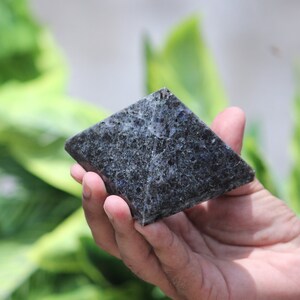 Natural 95MM Black Tourmaline Pyramid | Healing Charged Crystal Power | Physical Meditation Stone | Pyramid