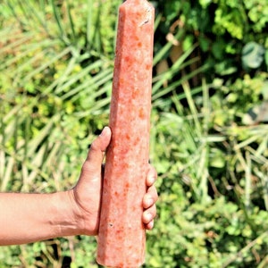 Large 230MM Natural Orange Sunstone Tower Meditation Aura Spirit Stone  Tower Point, Home Decor Obelisk Tower