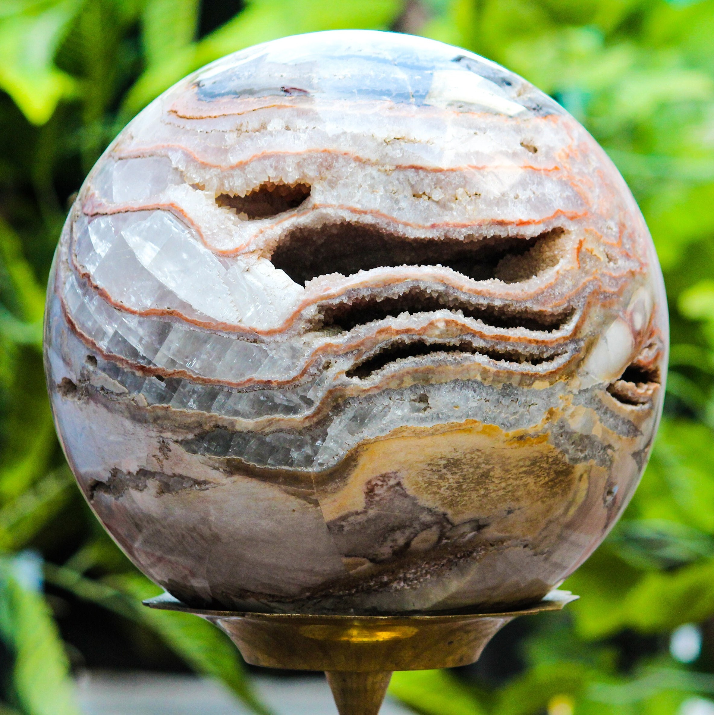 Polished Crazy Lace Agate Sphere (255MM) – Grade AAA Spiritual