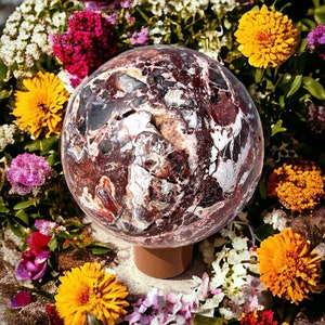 275MM Amazing Extra Rare Mexican Crazy Lace Agate Sphere Awesome Lacing And Colour, Home Decoration, Metaphysical Polished Sphere Ball