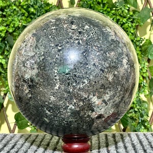 Large 245MM Arfvedsonite Sphere: Stone of Manifestation
