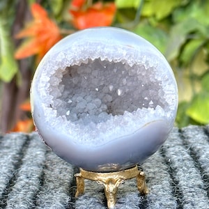 75MM Druzy Blue Lace Agate Sphere Druzy Chalcedony Sphere Blue Lace Agate Sphere Blue Agate Stone Druzy Blue Lace Agate Gem Blue Lace Agate