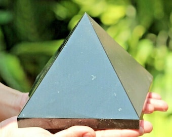 100MM MASSIVE Black Tourmaline Pyramid: Healing Chakra Stone, Home Decorative