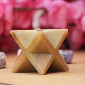70MM Camel Jasper Star Merkaba: Natural Quartz Crystal Home Decoration