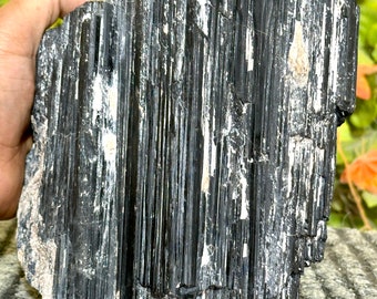 Varilla de turmalina negra cruda de 190 mm de grado A: fragmento de cristal curativo natural