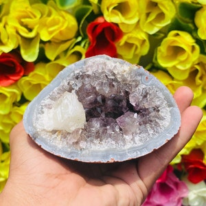 Deep Purple Amethyst Cluster: Raw Crystal Geode, Home Decor