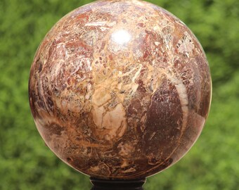 Large 18CM Red Ocean Jasper Sphere: Healing Metaphysical Stone, Home Decoration.( 9500 GRAMS )