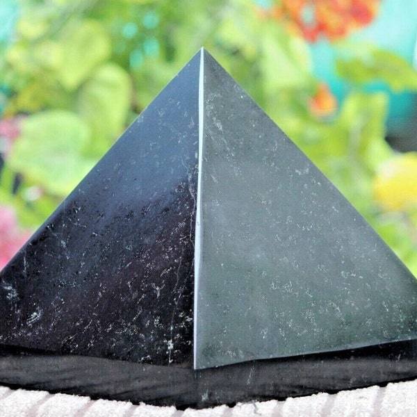 Amazing Very Large Rare 250MM Black Tourmaline Stone Metaphysical Spirit Stone Hand Made Decorative, Pointed Pyramid