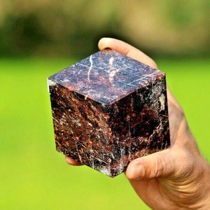 Beautiful Large 77MM Red GARNET Cube, Birthstone Cube, Meditation Housewarming Gift, Home Decor, Square Cube