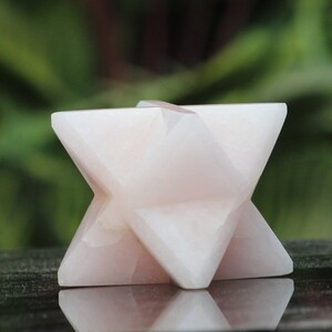 70MM Rose Quartz Merkaba Star: Healing Meditation Crystal