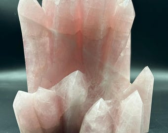 AAA+ Jumbo Natural Polished Pink Rose Quartz Cluster Point Free Standing Display Specimens | Home Decoration Specimens | Mineral Specimen