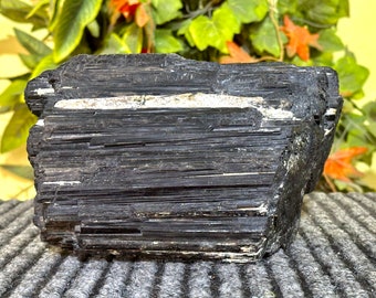 Large Black Tourmaline Chunk: Raw Crystal Rod, Log, Free Form (230MM)