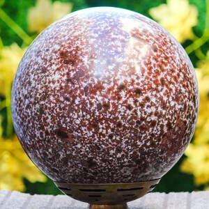 Large Red Poppy Jasper Sphere: Healing Chakra Stone, Home Decor (265MM, 22.7KG