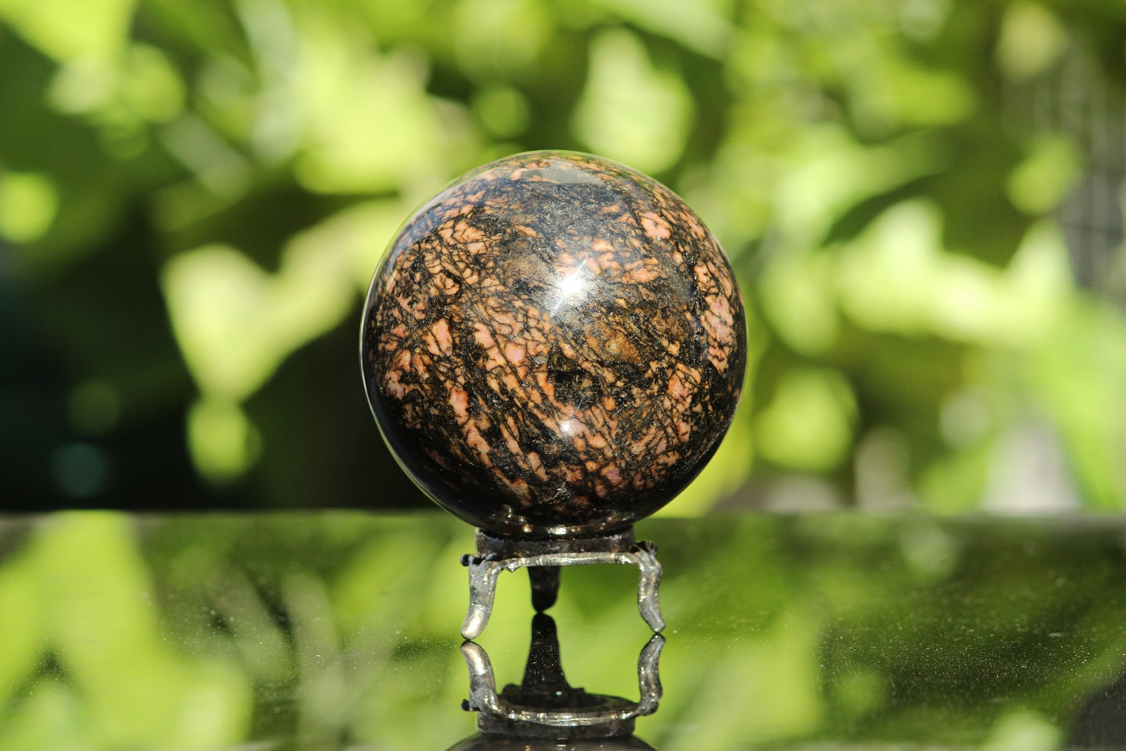 65MM Brown Rhodonite Sphere Stone Rhodonite Crystal Heart - Etsy