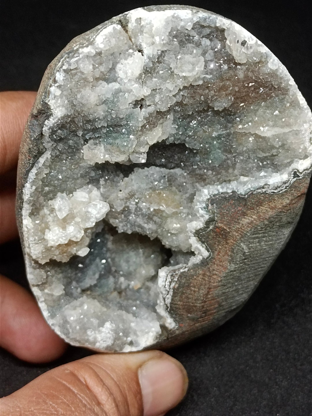 VERY RARE Apophyllite on Multi Colour Chalcedony Druzy Cluster, Natural ...