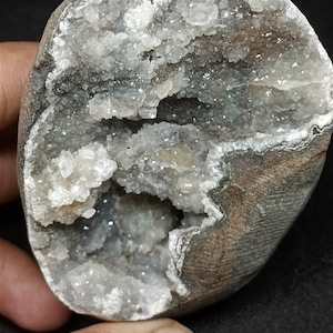 VERY RARE Apophyllite on Multi Color Chalcedony Druzy Cluster, Natural Cluster, Natural Geodes