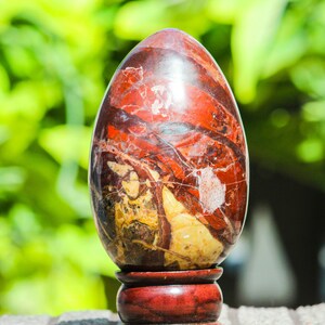 Red Jasper Egg: 125MM Root Chakra Healing Stone