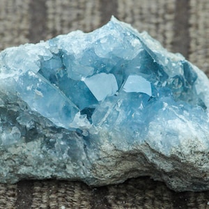 Blue Celestite Crystal Cluster: Natural Geode Display( 120MM )