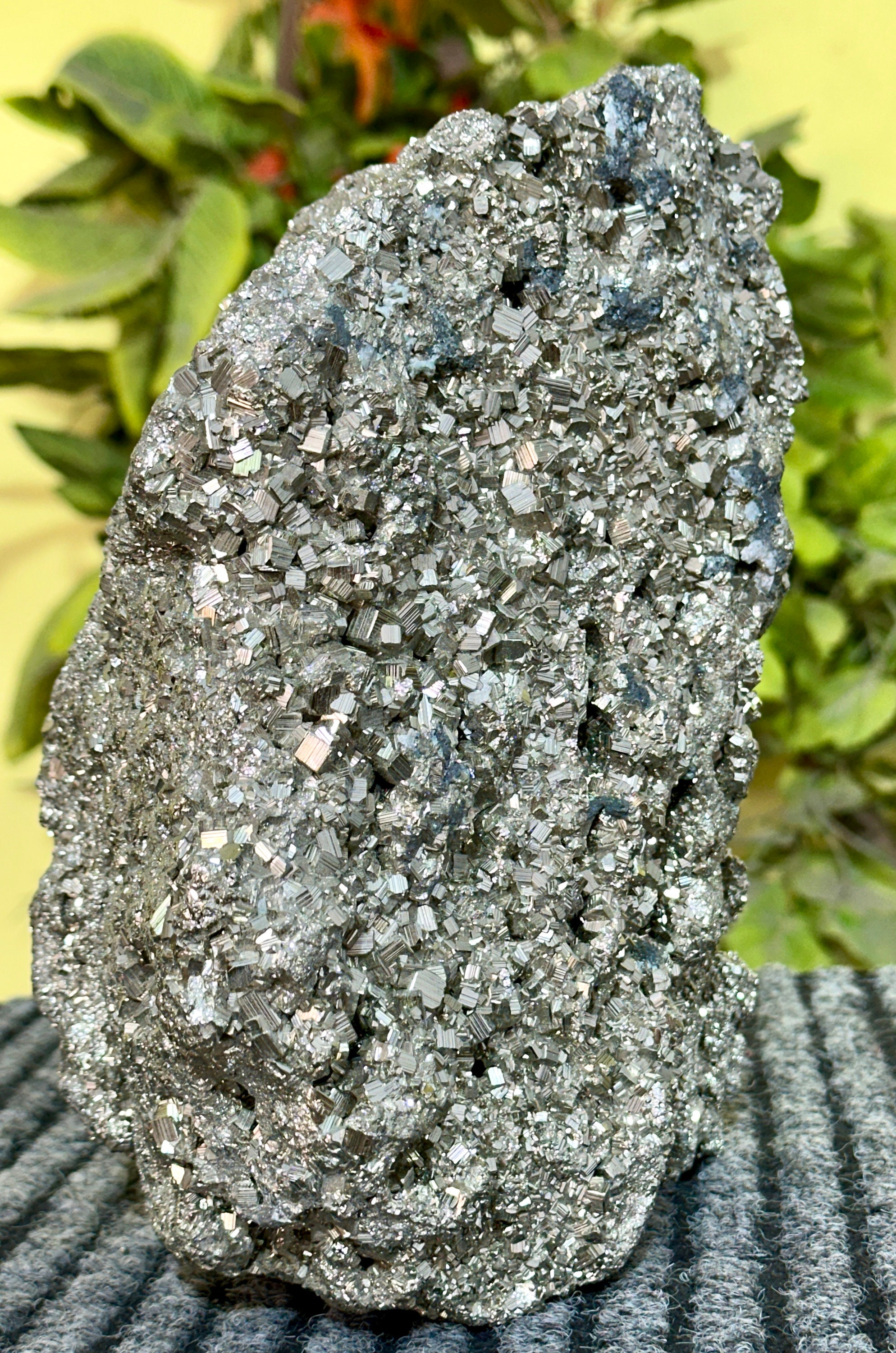 Extra Large 23.5CM Natural Cubic Pyrite Cluster, Pyrite Cluster, Pyrite Rough, Crystal Minerals Specimen & Lucky For Money , Museum Piece