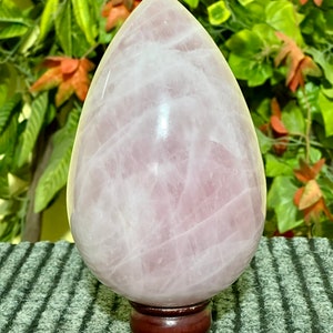 Large Rose Quartz Crystal Egg: 200MM Pink Healing Stone, Home Decor
