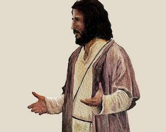 Teacher Jesus Christ Watercolor Sermon on the Mount
