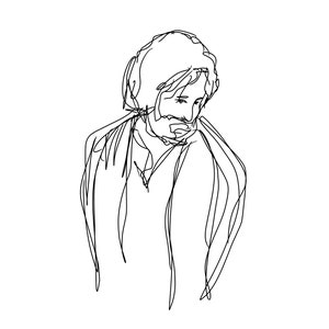 Acquainted with Grief (Line Drawing) Print Minimalist Christian LDS Art
