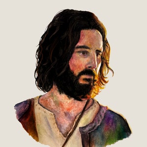 Téléchargement numérique, « Into All Truth » Aquarelle Peinture Jésus-Christ Portrait