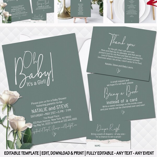 Sage Green Butterfly Baby Shower Etsy