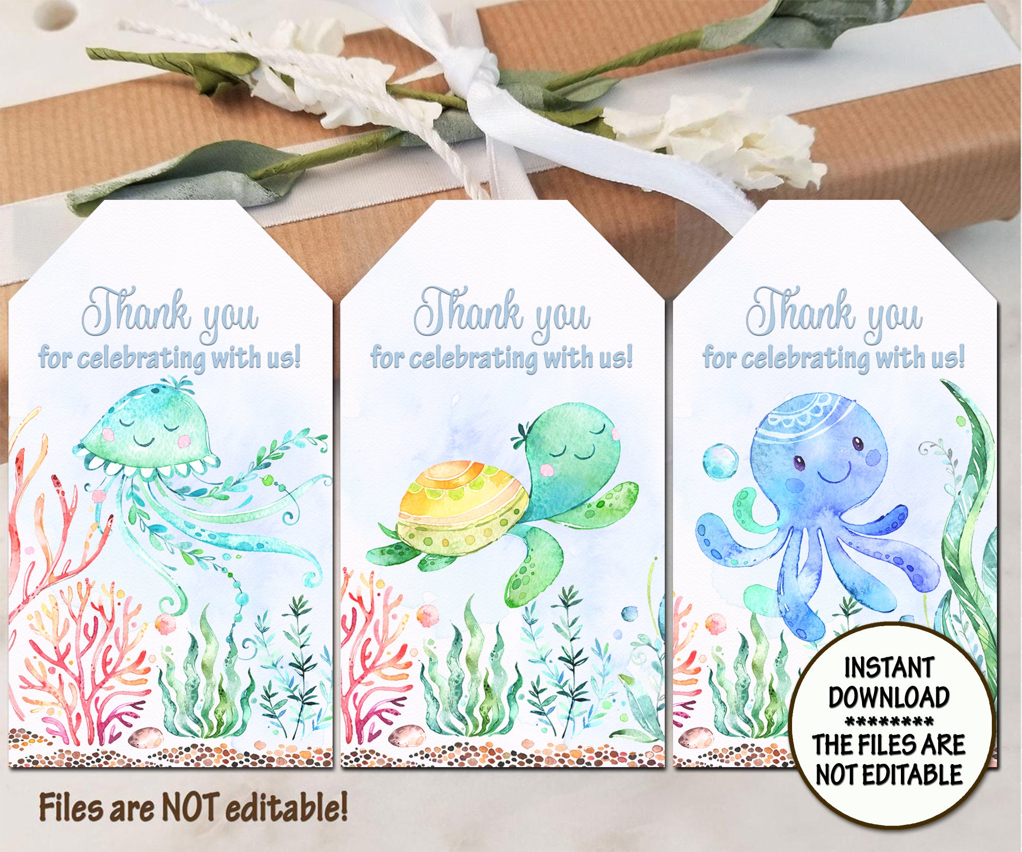 Under The Sea Baby Shower Birthday Baptism Thank You s Diy Etsy Australia