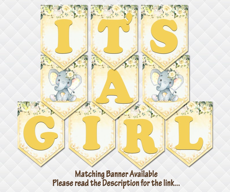 Welcome Sign elephant baby shower welcome sign baptism welcome sign birthday party welcome sign baby girl yellow brown roses sign