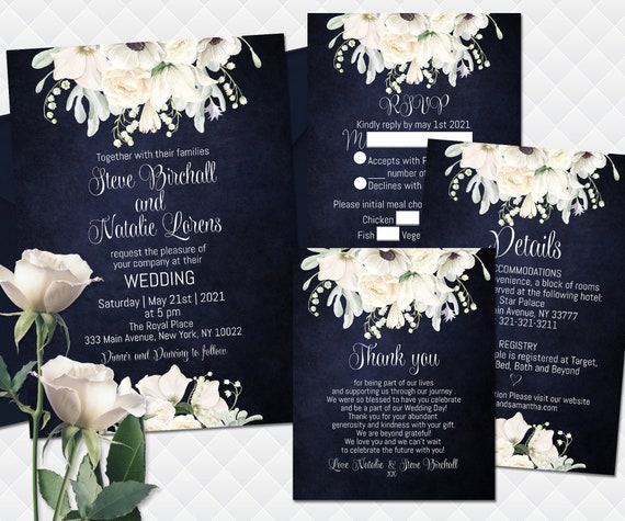 Floral Envelope Liners - Abundant Wedding Invitations