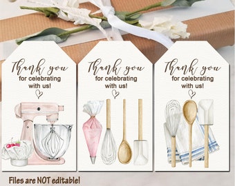 Kitchen Bridal Shower Geburtstag Baby Shower Tags Mixer Tags Backen Tags Baking Party Tags Kuchen Tags Geschenktüte Tag Etiketten