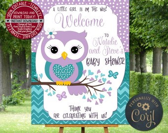 Girl Owl Baby Shower - Etsy