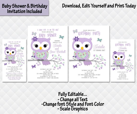 Free Printable Owl Baby Shower Invitations