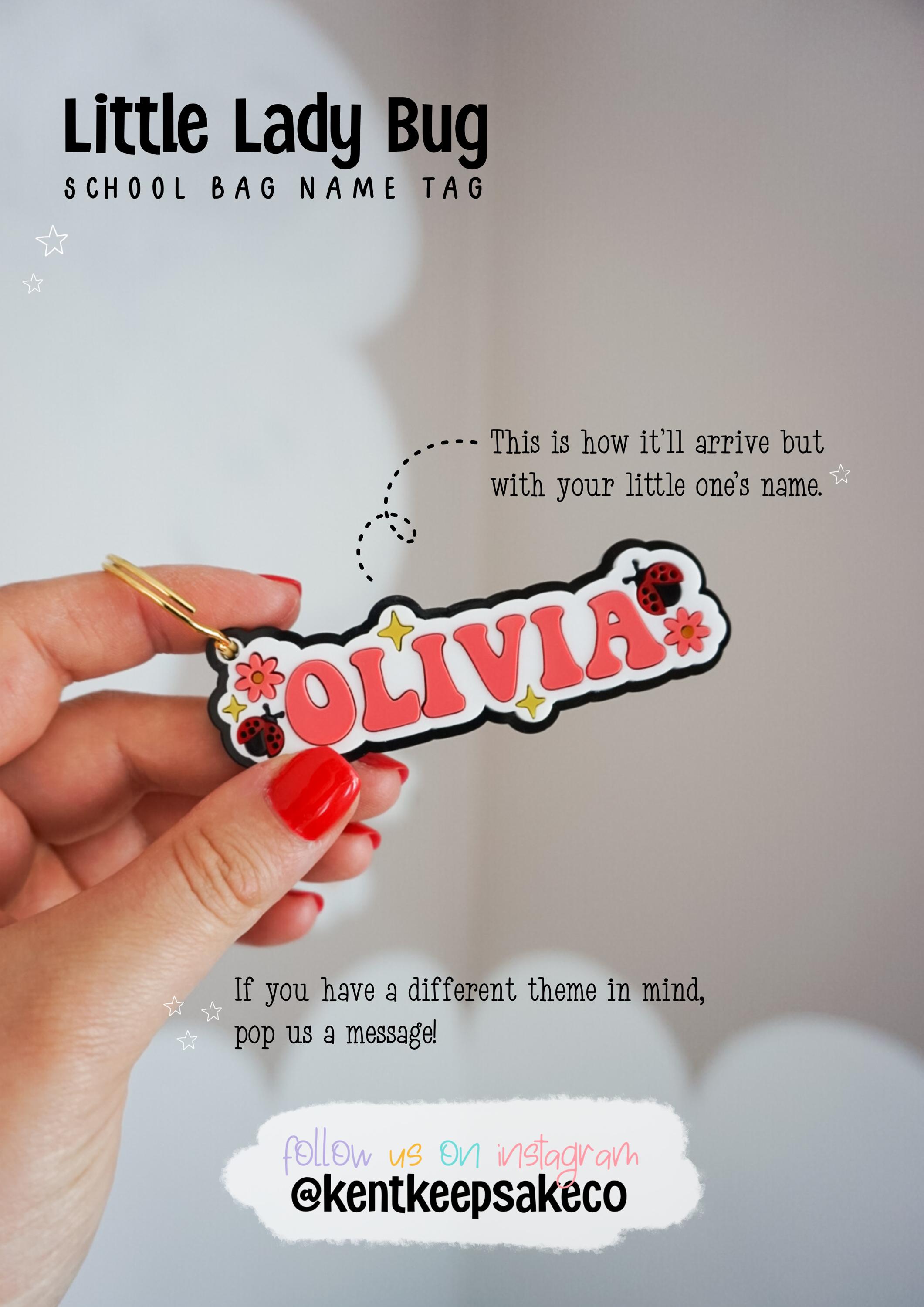 Personalised Little Lady Bug Name Tag - Etsy