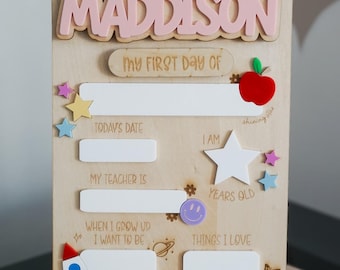 Personalised Back To School Board | Custom Photo Prop | Interchangeable Features