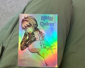 HOLOGRAPHIC Kitty Quinn sticker 3x4