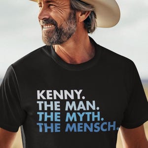 Kenny The Man The Myth The Mensch Funny Grandpa Jewish T-Shirt