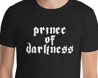 Prince of darkness shirt ozzy osbourne devil satan lavey lucifer baal beelzebub goth death metal tarot ozzfest Short-Sleeve Unisex T-Shirt