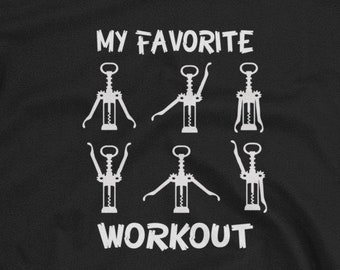 Wine Opener Workout Short-Sleeve Unisex T-Shirt - wine lover shirt, drinking shirt, funny wine shirt, love wine glass, corkscrew wine opener