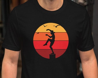 Karate Crane Pose Unisex T-Shirt - Miyagi DoJo Karate School of Self Defense MMA Karate Wax on wax off sweep the leg all valley karate 80s