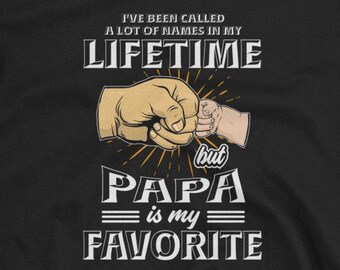 Papa and Grandson Fist Pump Unisex T-Shirt - father son shirt, father and son shirt, father and son bonding, papa and grandson bonding